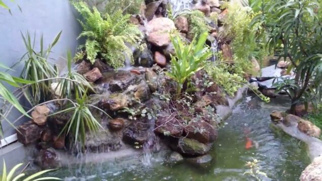 Sri Lanka Natural Waterfall with wood bench landscaping 0719775775